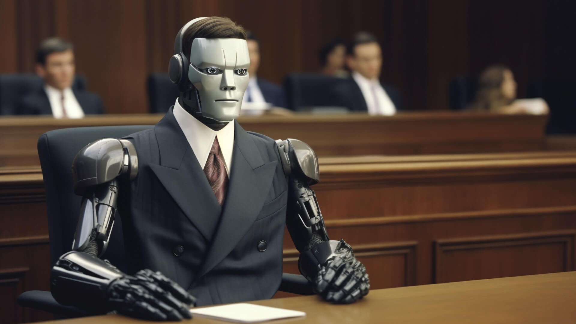 Jurist der arbejder med kunstig intelligens på computer – AI for jurister